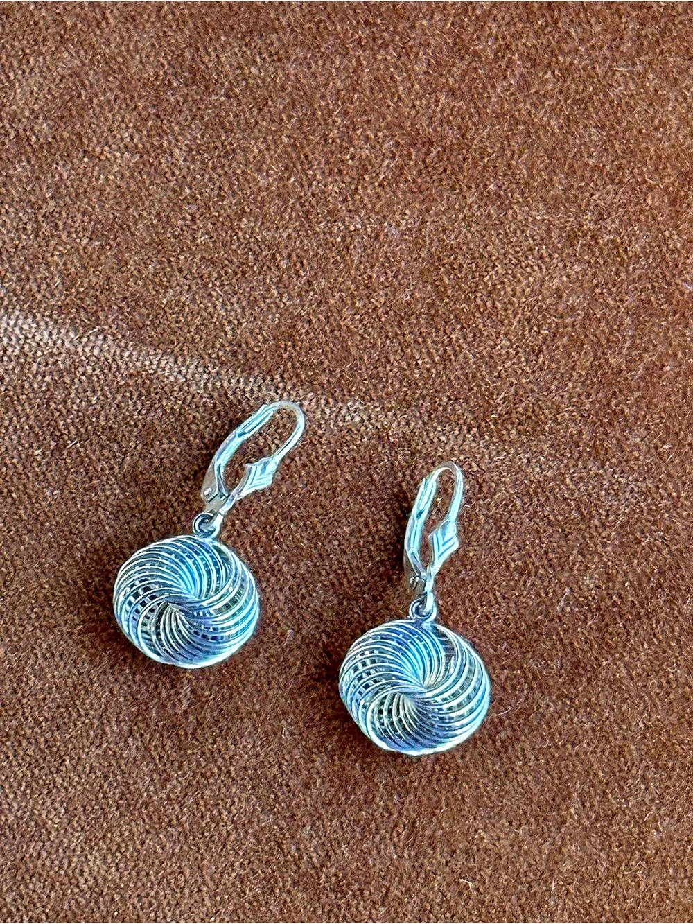 Silpada Silver Spiral Drop Dangle Earrings